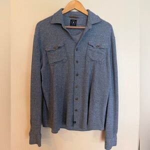 JOHNNIE O CARL STRETCH FLANNEL LODGE SHIRT JACKET Size Large blue